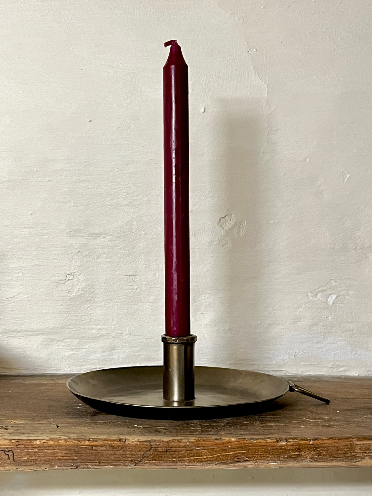 Vintage Style Brass Effect Candle Plate with Hook