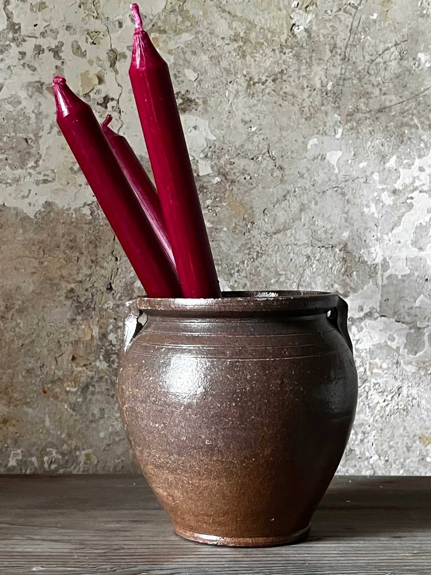 Vintage French Brown Glazed Confit pot