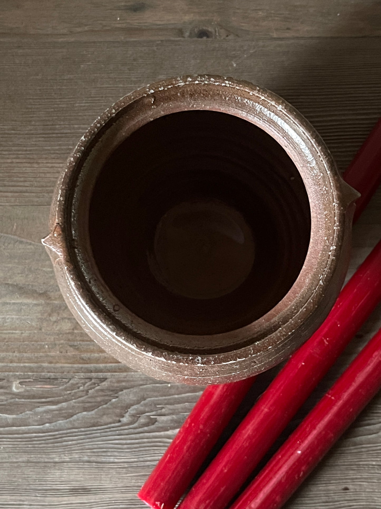 Vintage French Brown Glazed Confit pot
