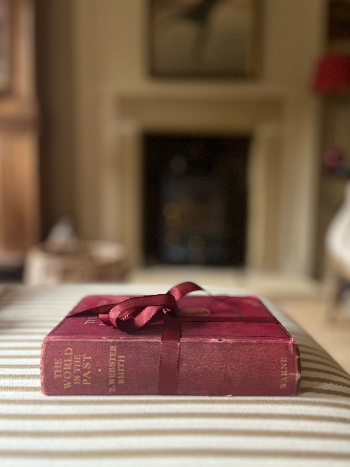 Set of 3 Vintage Worn Books in Berry Colours
