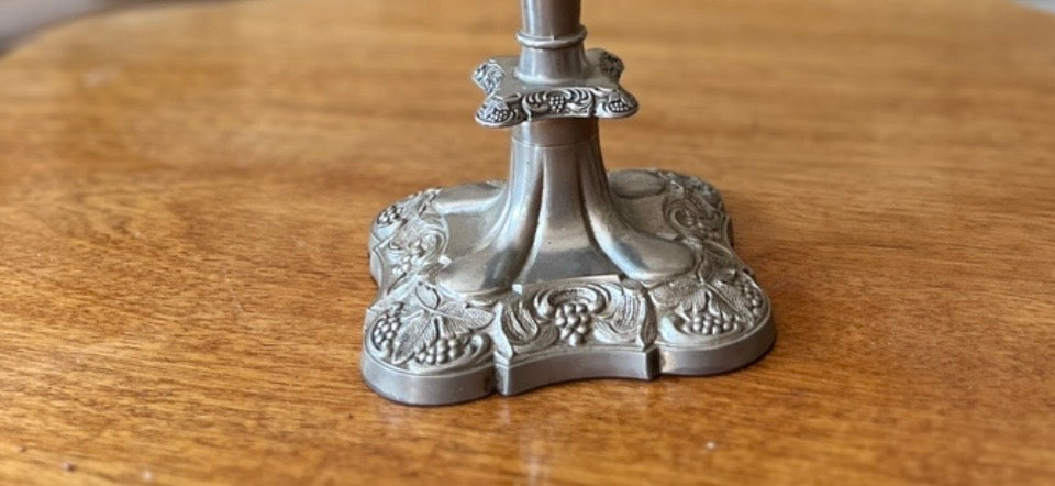 Vintage Silver Coloured Heavy Candlabra