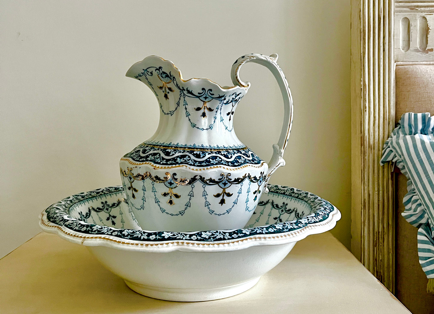 Antique Pitcher and Bowl by Grindley & Co