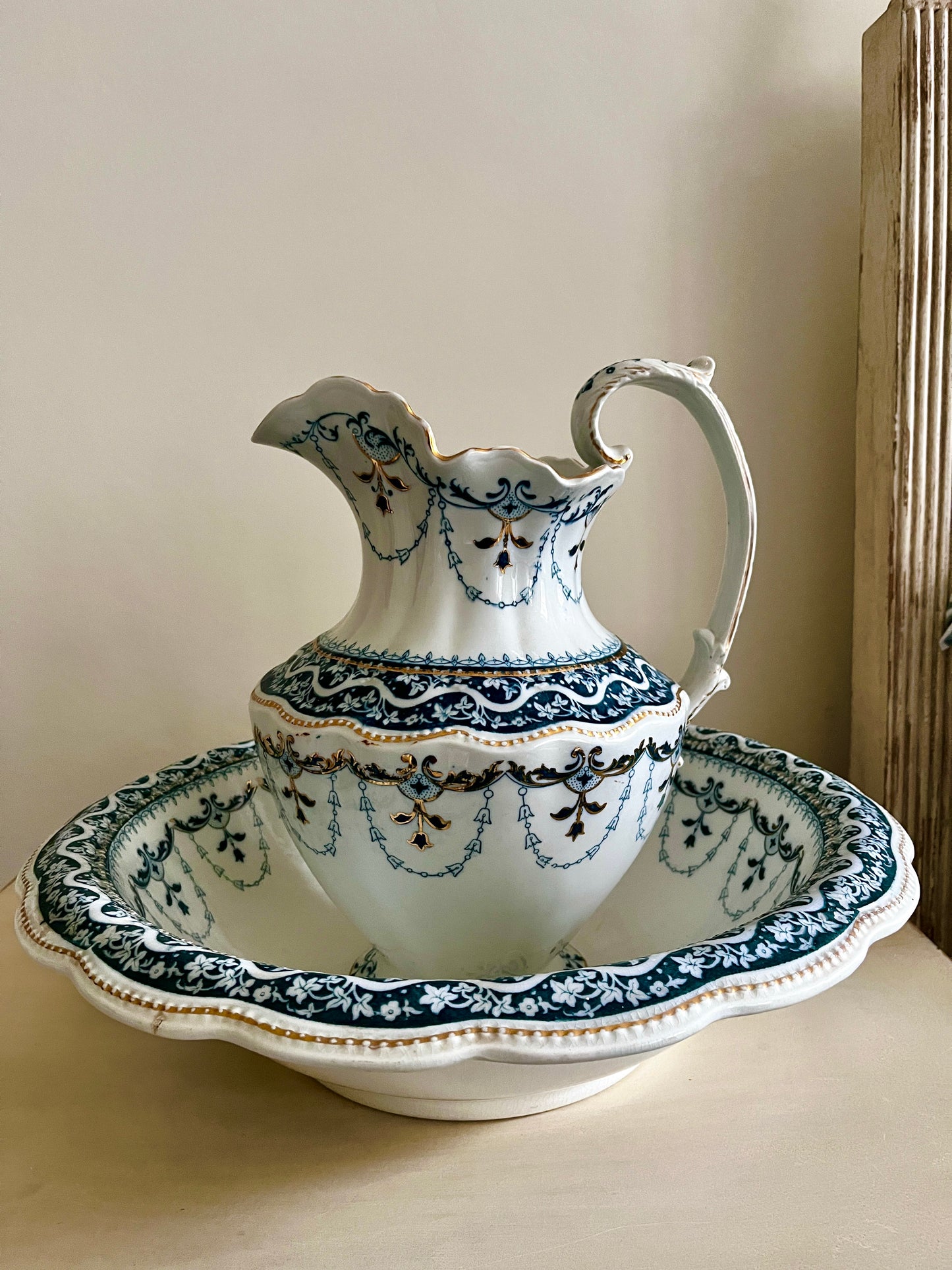 Antique Pitcher and Bowl by Grindley & Co