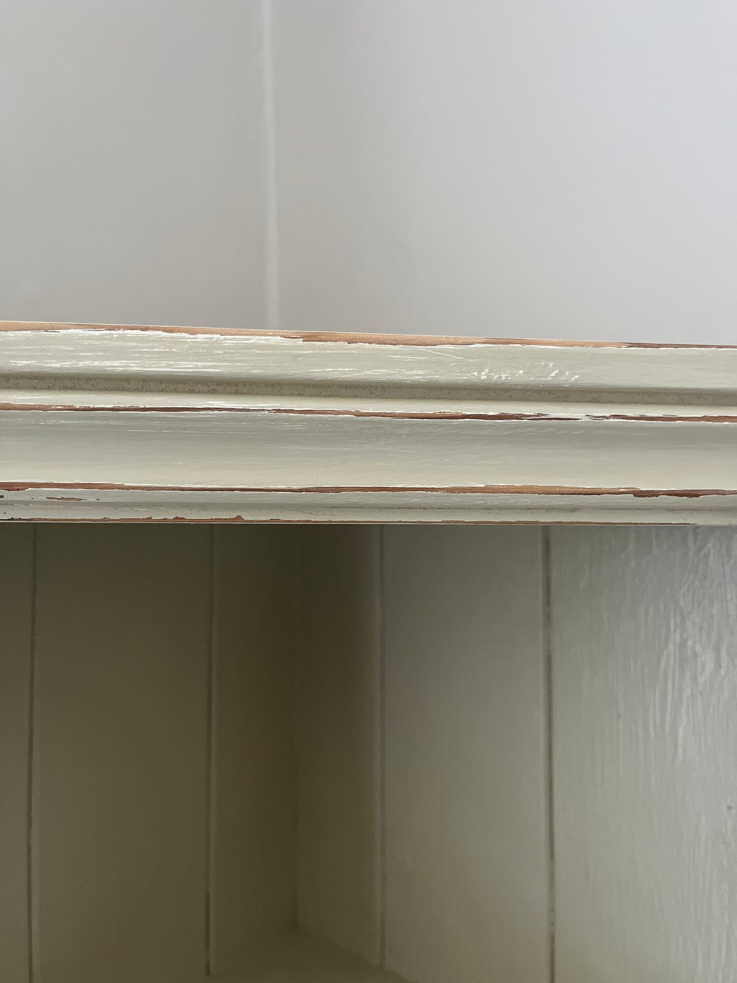 Rustic Antique Painted Corner Cupboard with Key