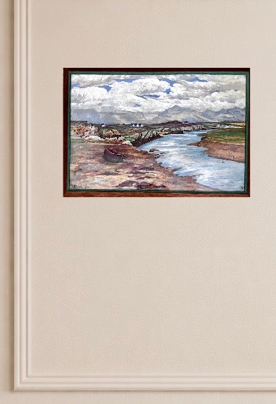 Framed Original Oil Painting - 1945- View from the 4 mile Bridge in Anglesey - Signed - C.French