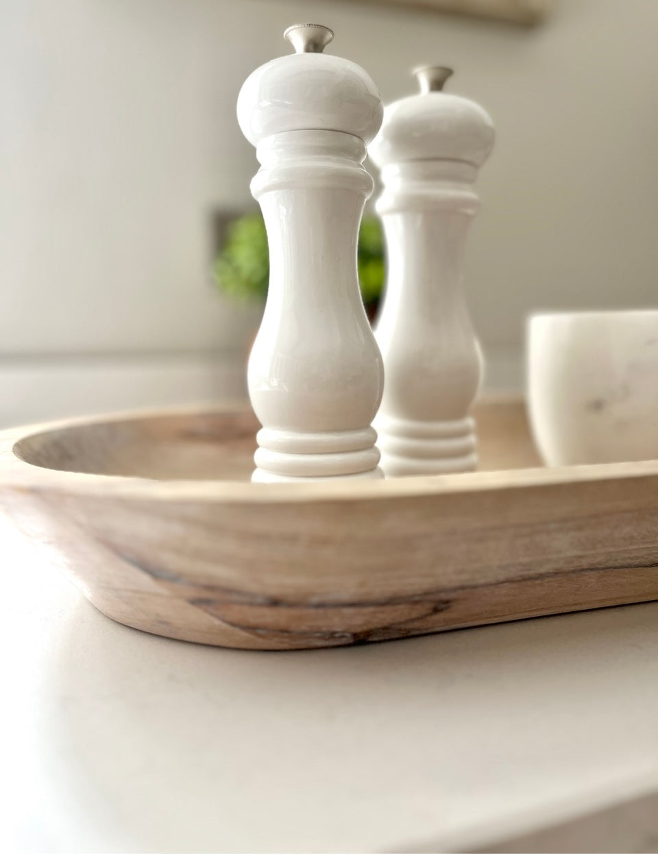 Artisan Hand Crafted Mango Wood Dough Bowl DecorativeTray