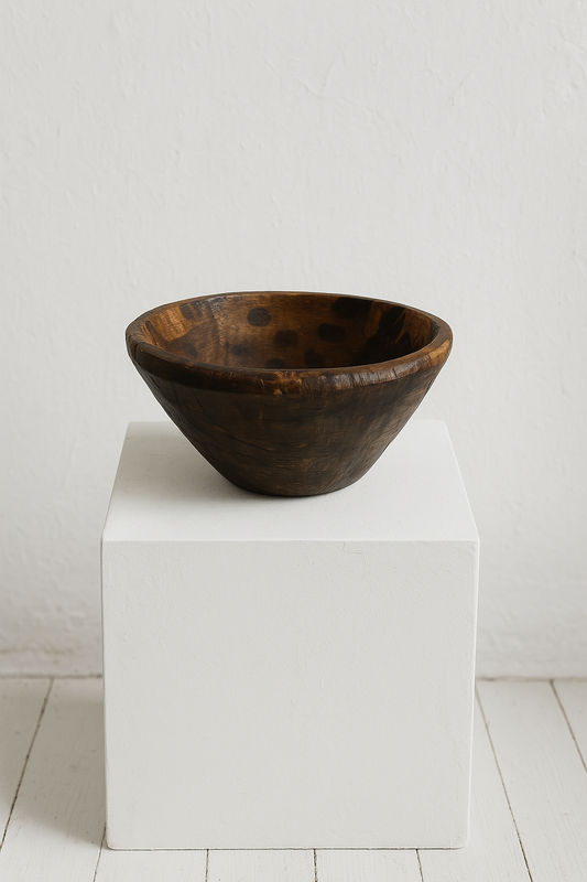 Antique Wooden Mortar Bowl
