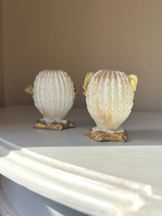 Antique Moore Brothers Cactus Vase Pair Victorian English Porcelain c1880–1905 Miniature Spill Vases Staffordshire 8cm