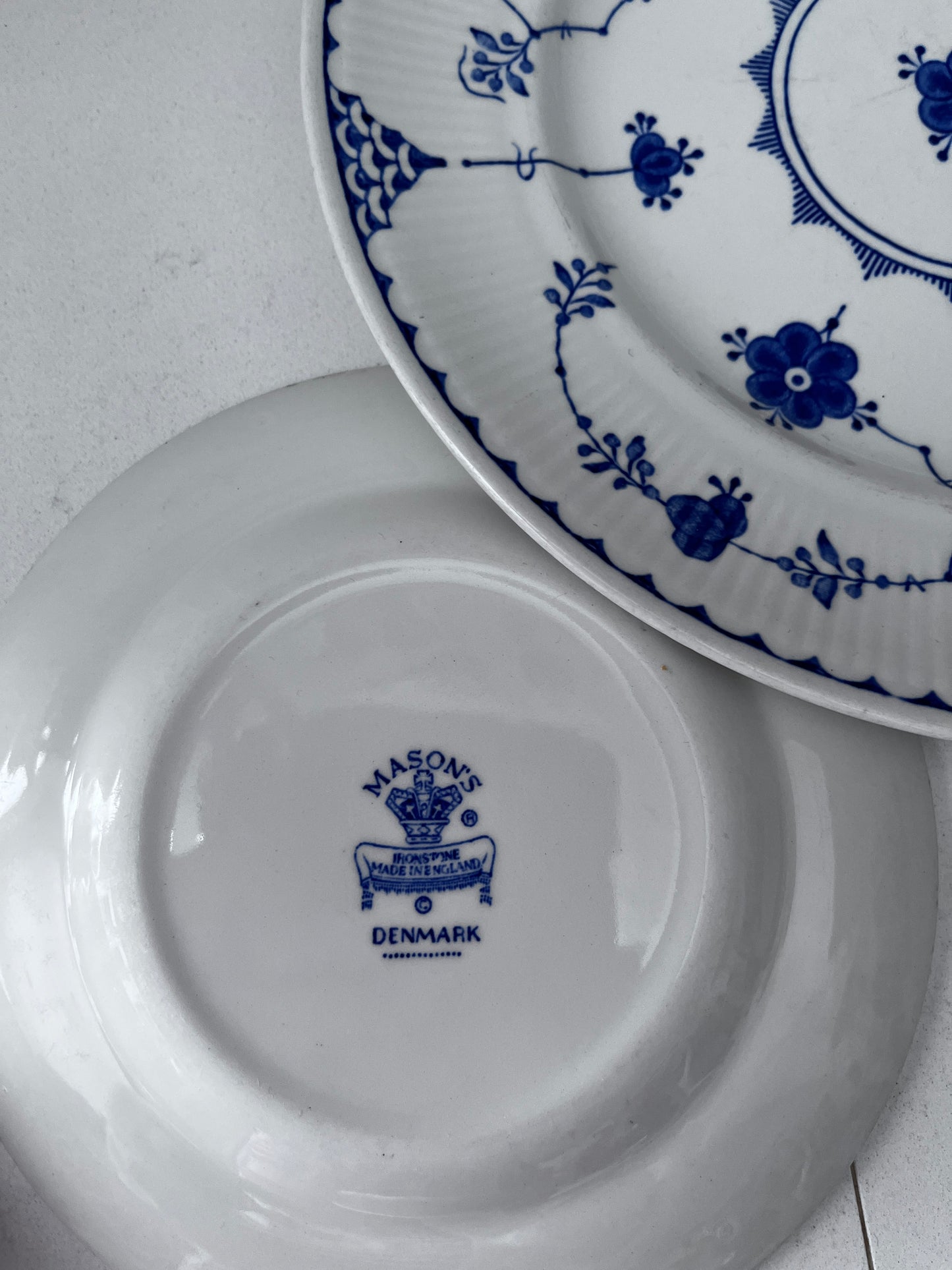Vintage Masons Ironstone Blue & White Dinner Set | Antique English China Serving Set | Cottage Kitchenware