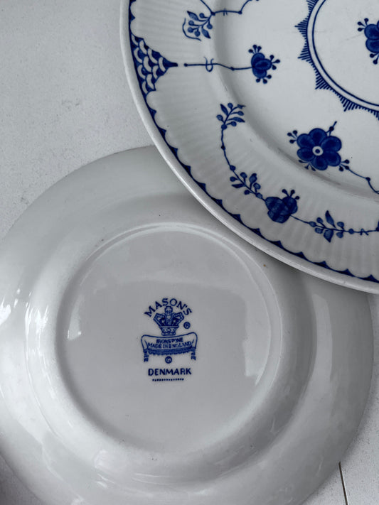 Vintage Masons Ironstone Blue & White Dinner Set | Antique English China Serving Set | Cottage Kitchenware
