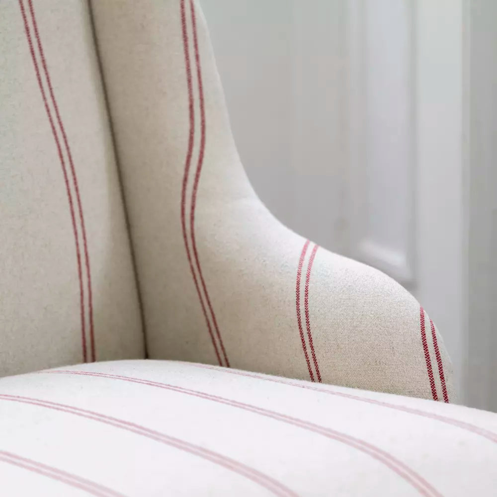 Red Striped Ticking Antique Style Chair