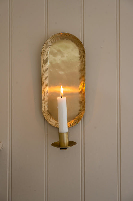 Vintage Brass Effect Wall Sconce for Candle