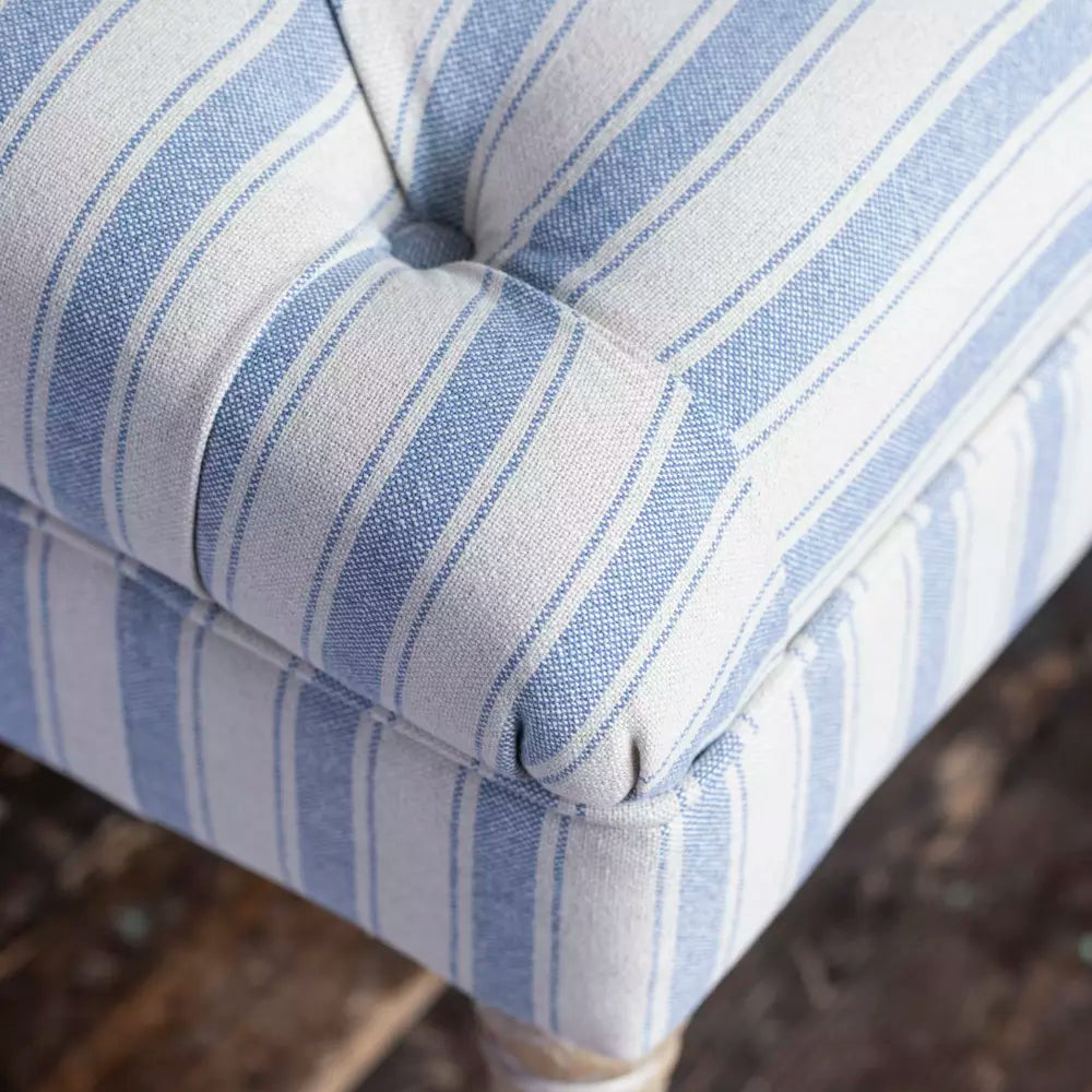 New PRE ORDER French Style Striped Linen Ticking Ottoman