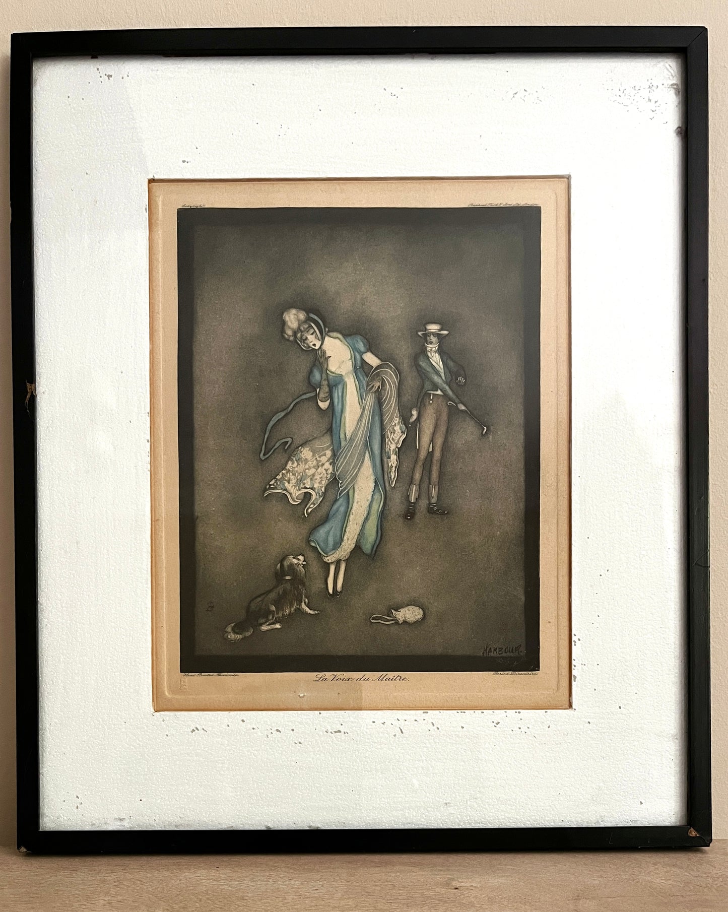 Pair of Framed Vintage Prints 1925 Hand Coloured Mezzotintsby Jennie Harbour