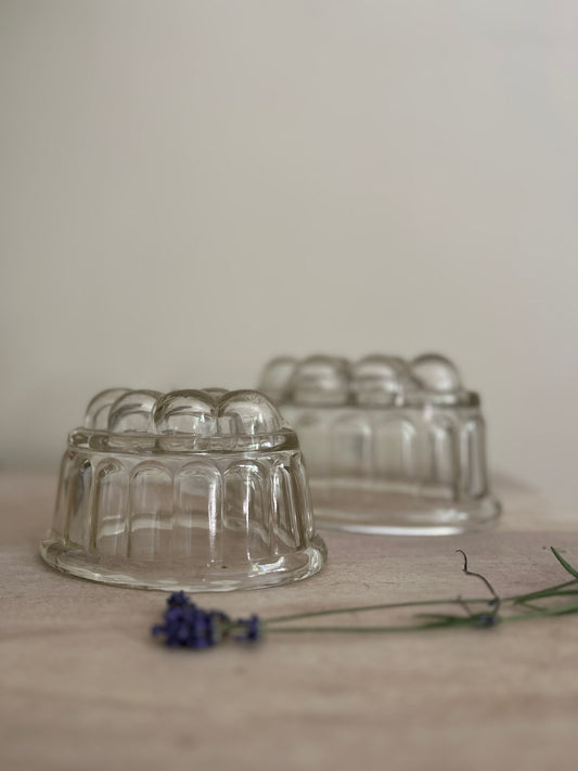 Set of 2 Vintage Glass Jelly Moulds