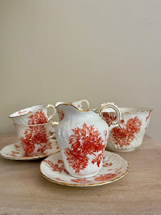 Antique 11 Piece Crysanthemum Tea Set