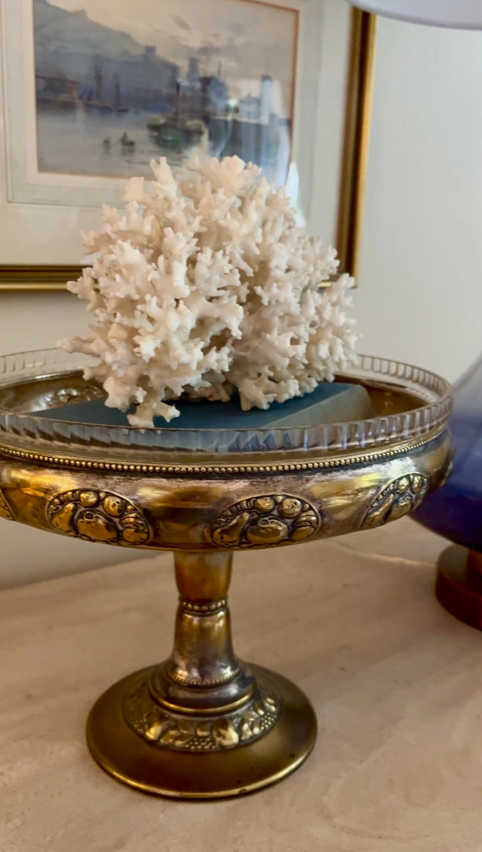 Early 20th Century WMF Art Nouveau Silver-Plated Pedestal Fruit Bowl with Original Glass Liner